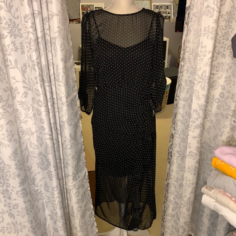 3/4 Sleeve Polka Dot Dress